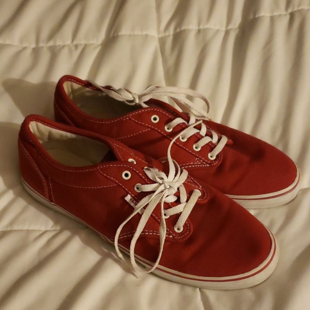 Red Vans sneakers